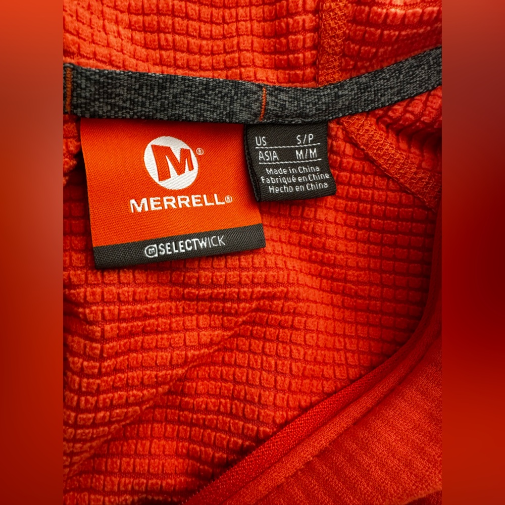 Merrell Full Zip Athletic Jacket Orange Lightweig… - image 4